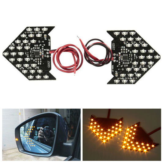 Snow 2 x 27 3528 SMD LED Sequential Flash Side Rear View Mirror Turn Signal Light