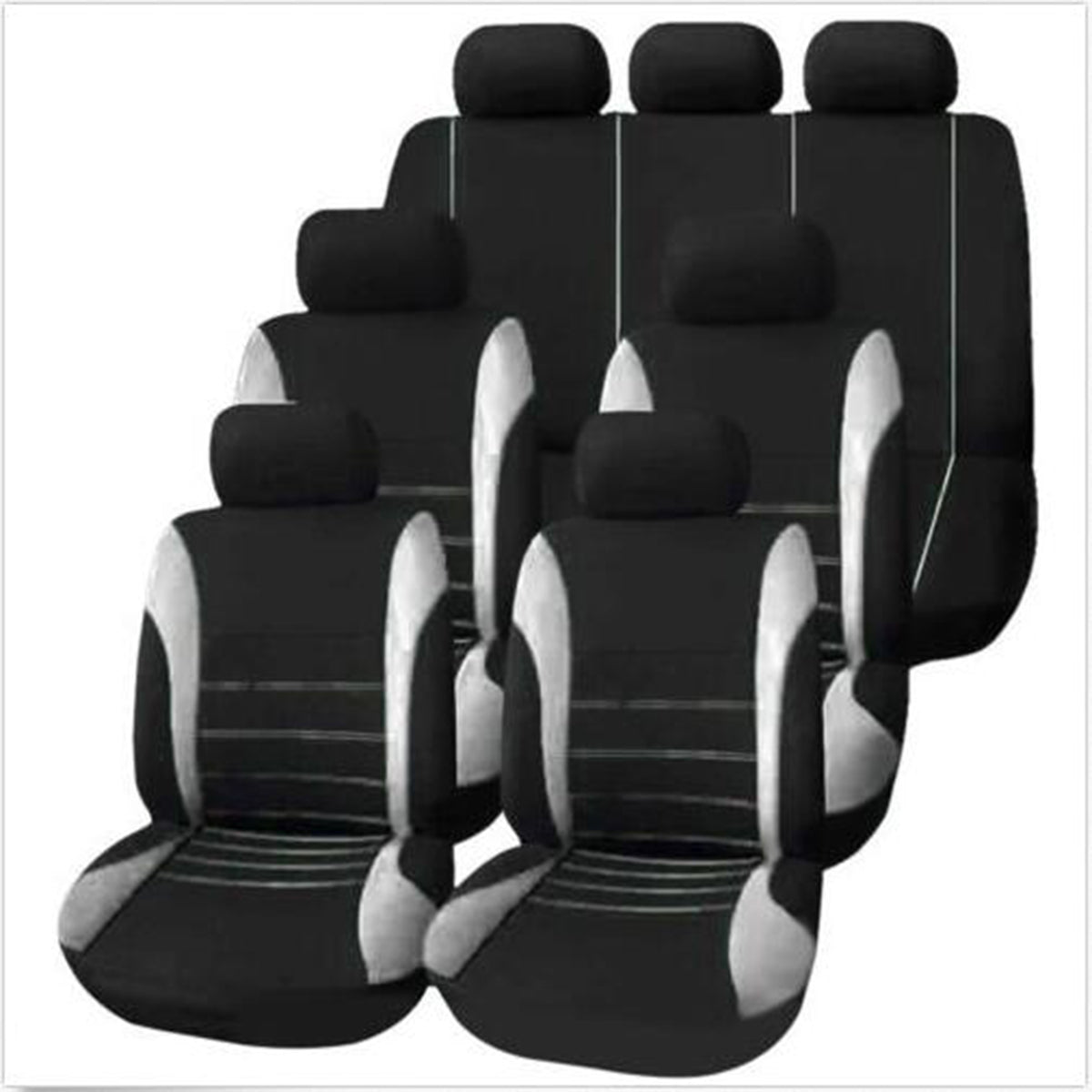 13PCS Universal Car Front Seat Back Bench Covers Protectors Full Set Washable - Auto GoShop