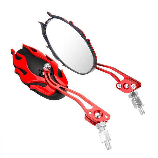 Firebrick Pair 8/10mm Universal Motorcycle Motorbike Scooter Rear View Side Back Mirrors