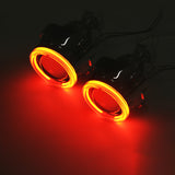 Red 2.5 Inch H1/H4/H7 Bi-Xenon HID Projector Headlights Conversion Kit with Lens CCFL Angel Eyes Halo Ring Lights Shroud RHD