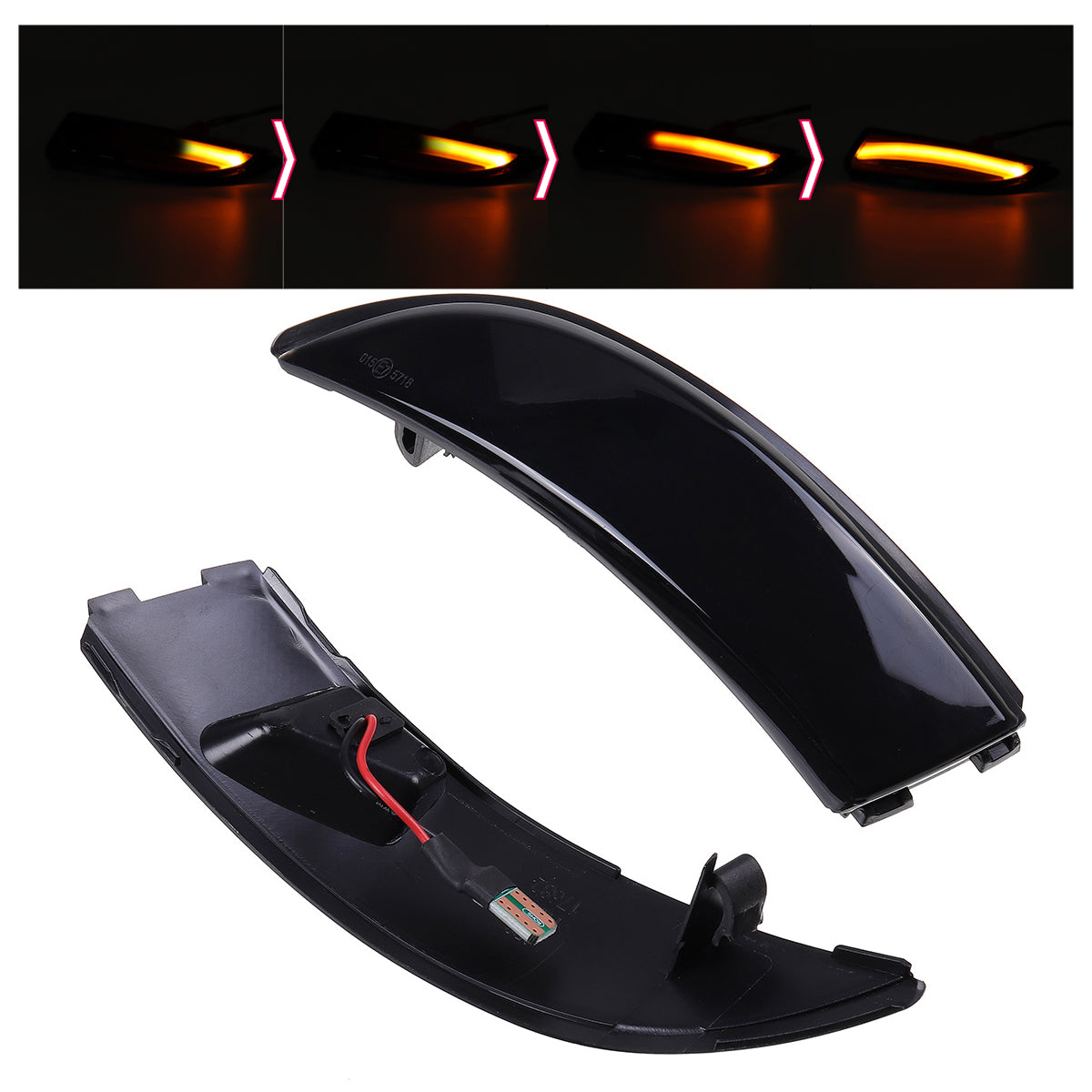 LED Dynamic Side Door Wing Mirror Indicator Lights Turn Lamps Smoked Black for Ford Fiesta B-Max 2008-2017 - Auto GoShop