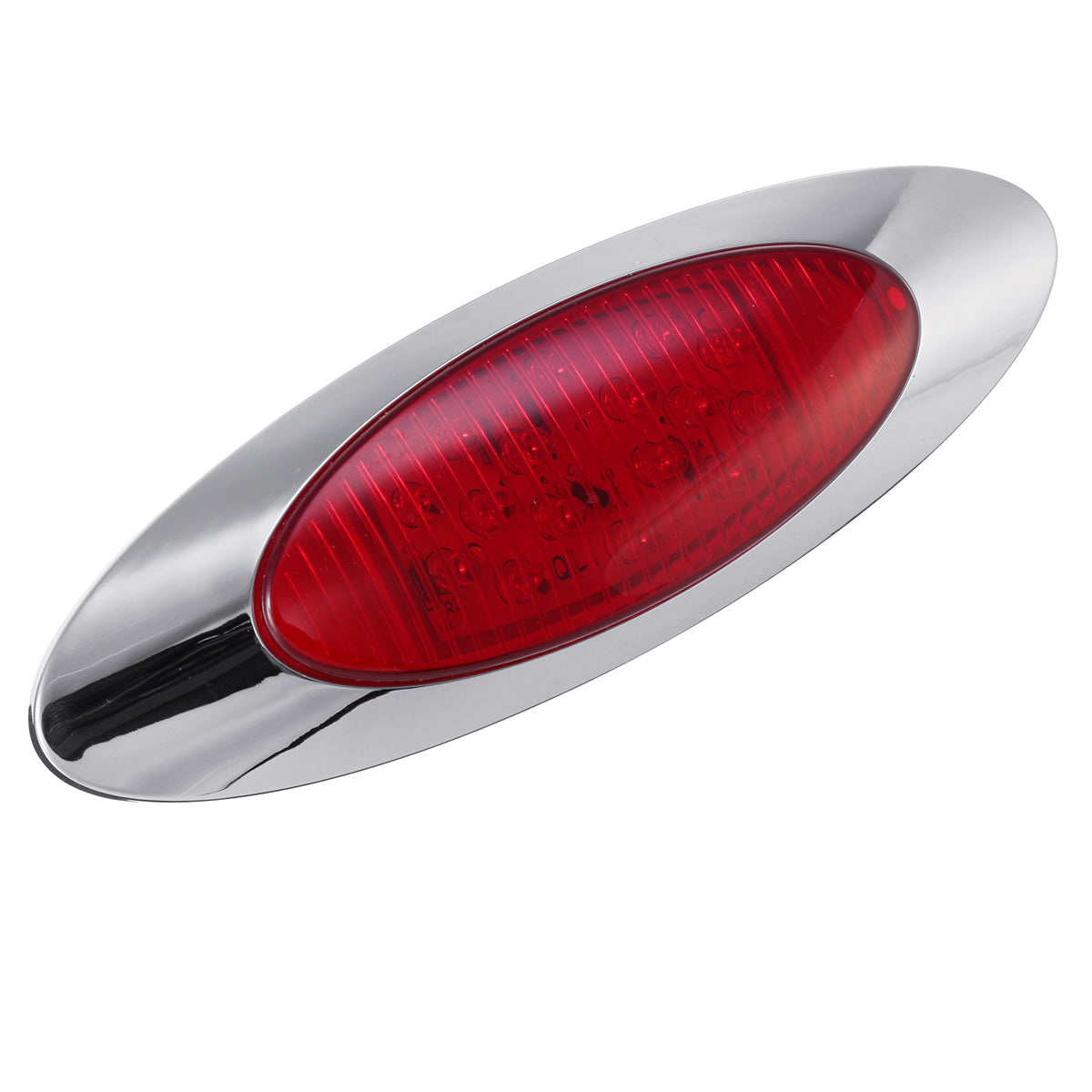 Dark Red 12V 6.5 Inch Oval Cab Side Marker Lights 16 LED Bezel For Truck Marine Boat