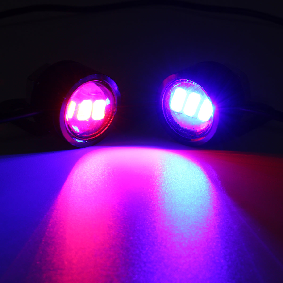 Violet 2pcs LED Eagle Eye Lamp Strobe Flash DRL Bicycle Motorcycle Car ATV Light