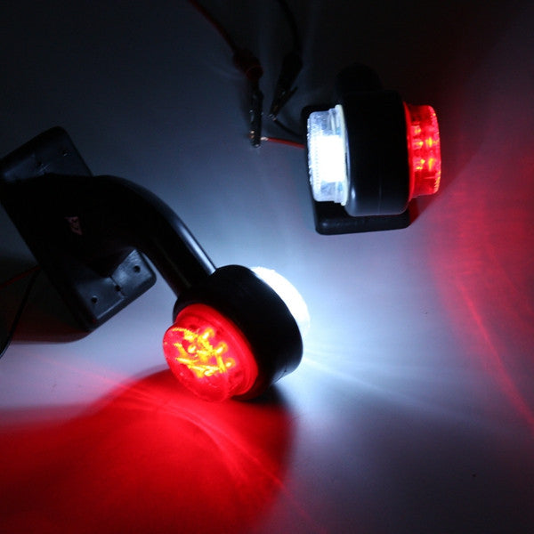 Red 2pcs 5W 10-30V LED Side Maker Light Stalk Indicator Lamp for Truck Trailer Lorry Van
