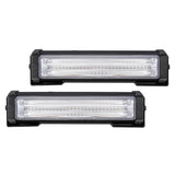 Gray 2Pcs 40W Front Grille COB LED Emergency Light Flashing Warning Strobe Lamp 12-24V