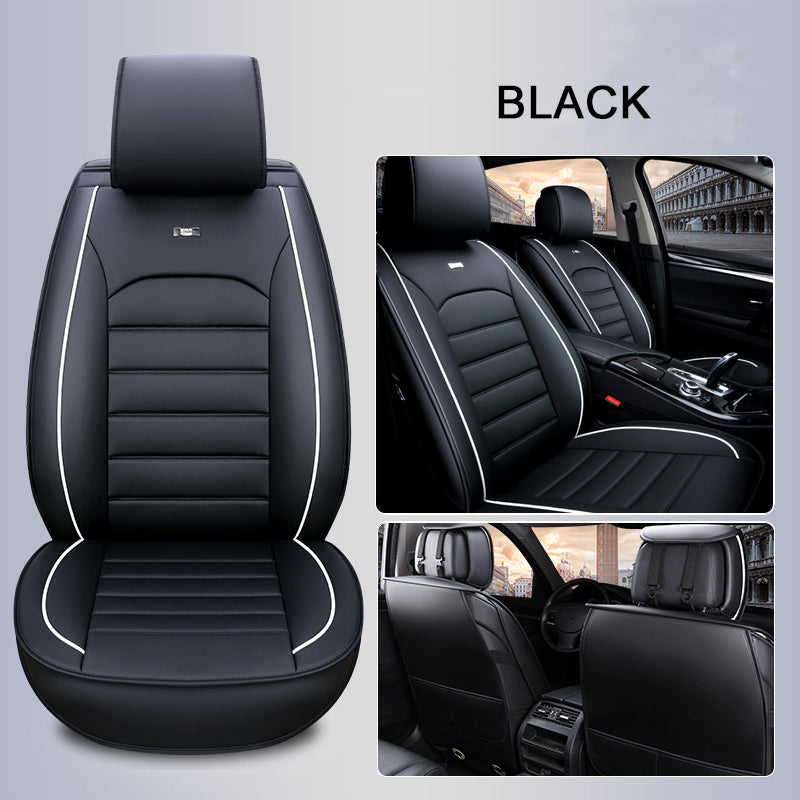 4 Colors Universal Full Car Seat Mat Cover PU Leather Breathable Cushion Pad Set - Auto GoShop