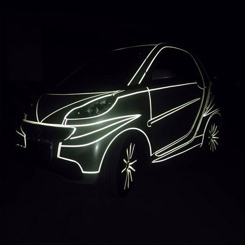 Dark Slate Gray Car-styling Night Magic Reflective Tape 1cm*5m Automotive Body Motorcycle Decoration for kia bmw ford renault Sticker