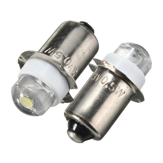 Gray 2PCS P13.5S LED Flashlight Replacement Bulb 0.5W 100LM Torch Work Light Lamp DC 3V Pure White