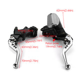 Black 22MM 800CC 19mm Universal CNC Motorcycle Brake Clutch Master Cylinder Levers W/ Bar Clamp