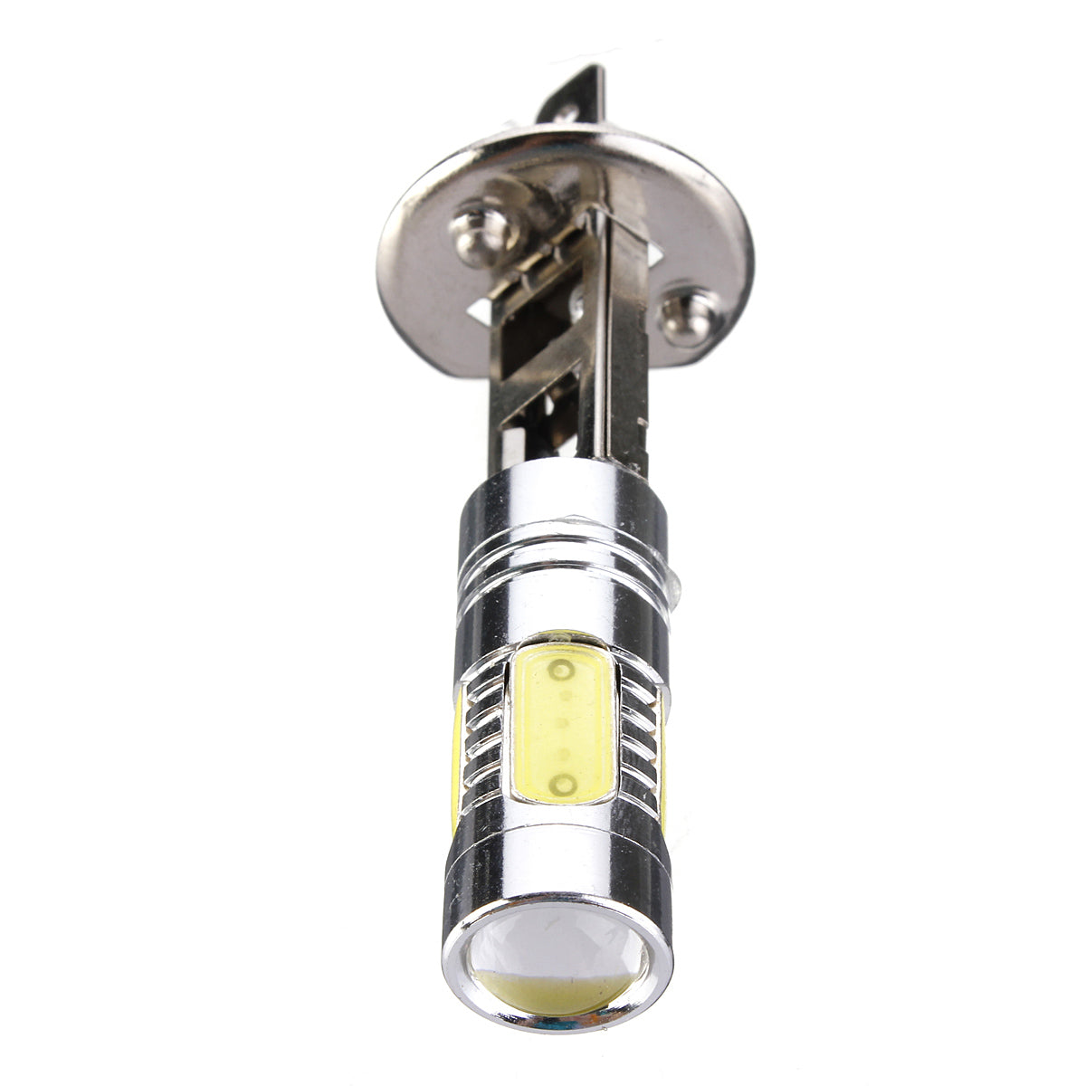 Pale Goldenrod 1PCS H1 7.5W COB LED Car Fog Lights DRL Daytime Driving Lamp Bulb with Lens White