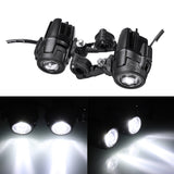 Black Sencond Generation LED Auxiliary Fog Spot Lamp Aluminum Alloy With Light Protector Guard Cover Harness For BMW R1200GS ADV F800G