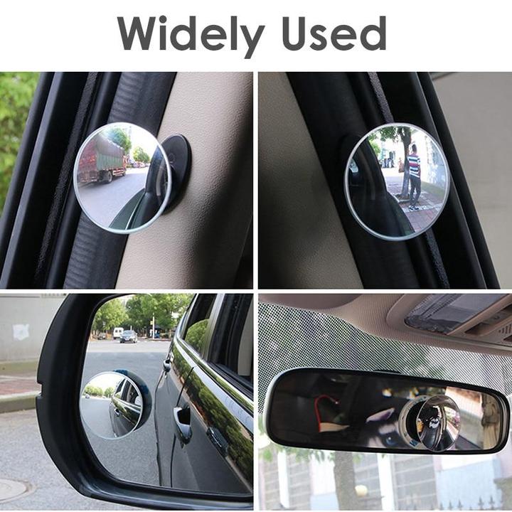 Car borderless small round mirror 360 degree reversing blind spot mirror convex mirror rear view rotating mirror glass small round mirror - Auto GoShop