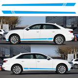 Light Steel Blue 2PCS Universal Car Auto Long Stripe Decals Both Side Body Viny Wrap Stickers