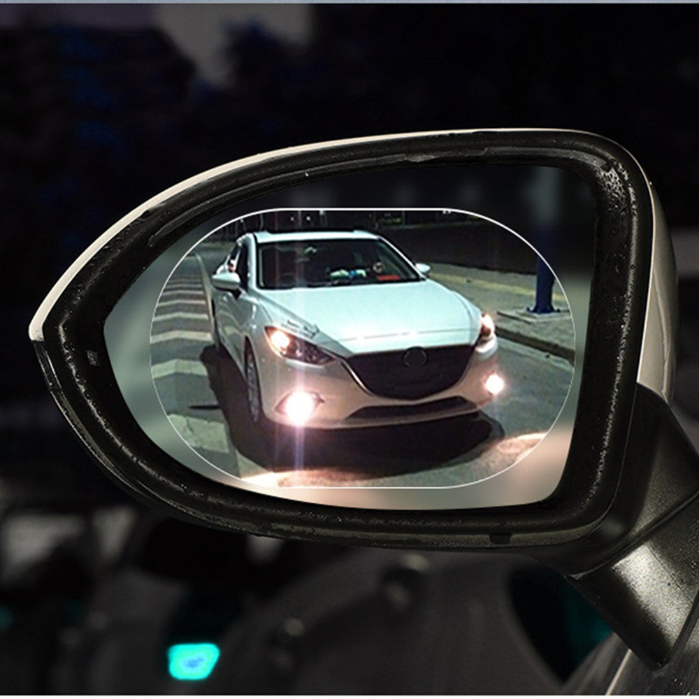 Light Cyan Cafele Car Rearview Mirror Protective Film Rainproof Anti Fog Anti-glare Window Clear Protector 2Pcs