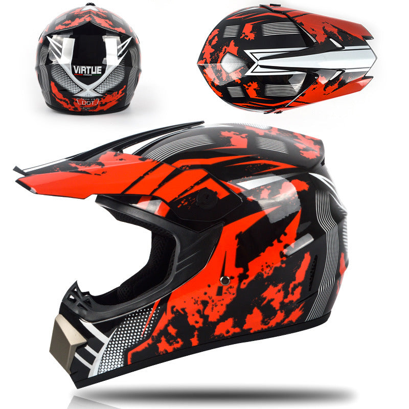 Orange Red Junior Motocross Helmet