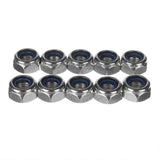Dim Gray 170Pcs Stainless Steel Lock Nut Assortment M3/4/5/6/8/10/12 Nylon Insert Kit