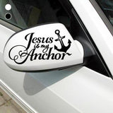White Smoke Car Sticker Jesus Is My Anchor Decals Vehicle Truck Bumper Window Wall Mirror Decoration