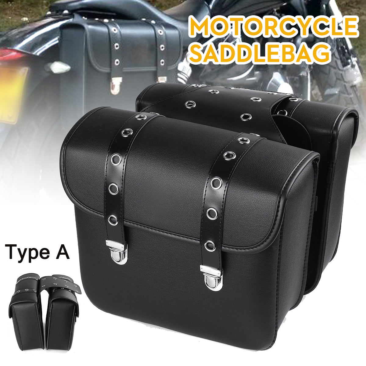 Motorcycle Saddlebags Waterproof Motorbike Side Bag Tool Bags Pouch Universal For Harley Chopper - Auto GoShop
