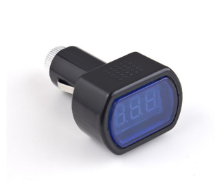 Slate Gray Mini Vehicle Voltmeter/Digital Vehicle Voltage Detector/Battery Voltmeter Monitor (Black)