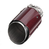 2.5 Inch 63-89mm Universal Auto Car SUV Carbon Fiber Exhaust Muffler Pipe Tail End Tip - Auto GoShop