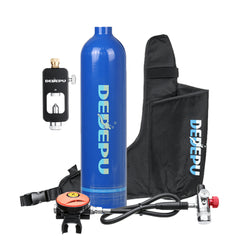 Dark Slate Blue 1L Scuba Diving Oxygen Cylinder Air Tank Breathing Valve Diving Equipment+Bag