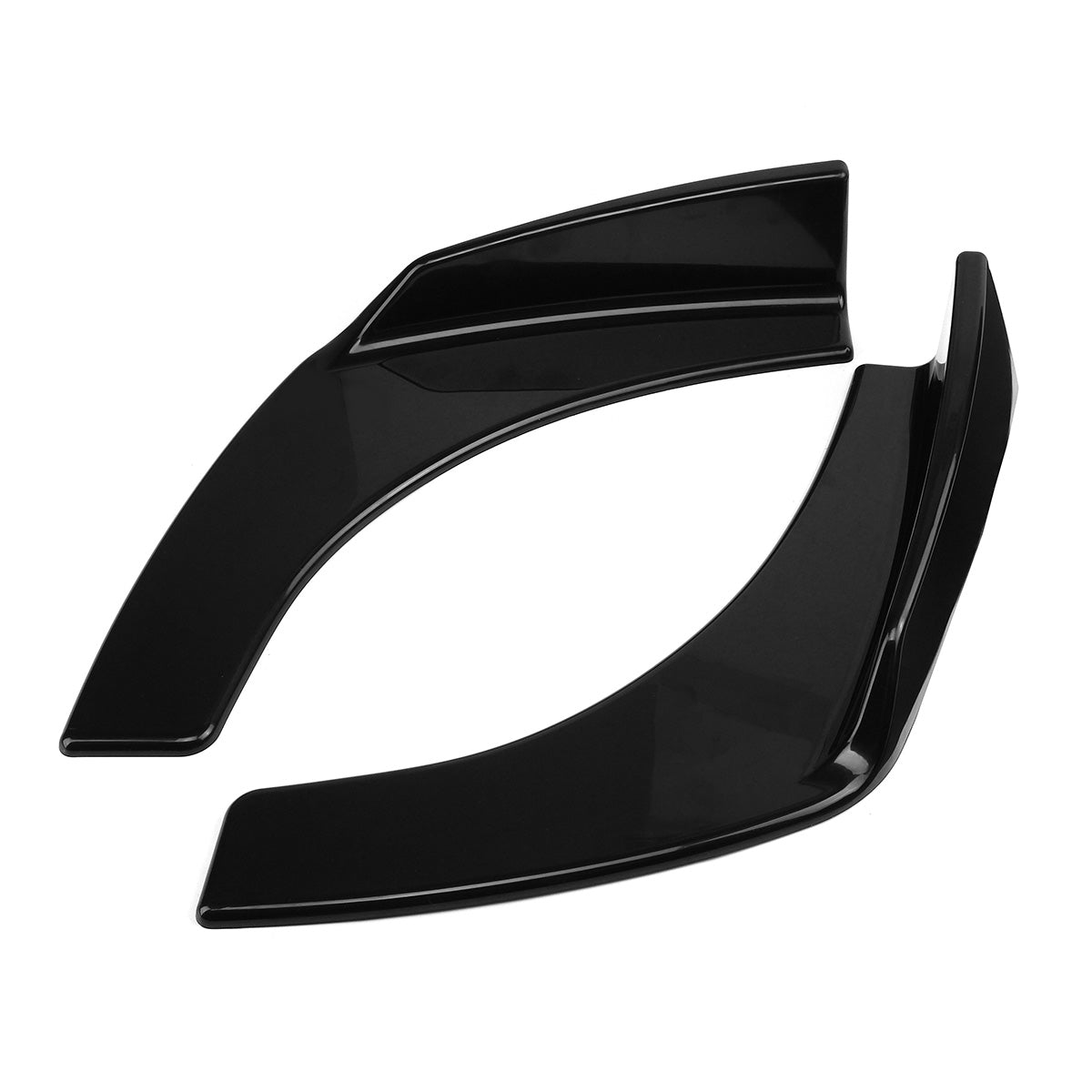2Pcs Black Car Front Deflector Spoiler Splitter Diffuser Bumper Protector Canard Lip New - Auto GoShop