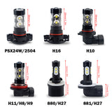 Black Car Styling High Power 6000K White  LED Bulbs For Fog Light DRL Lamps Replacement