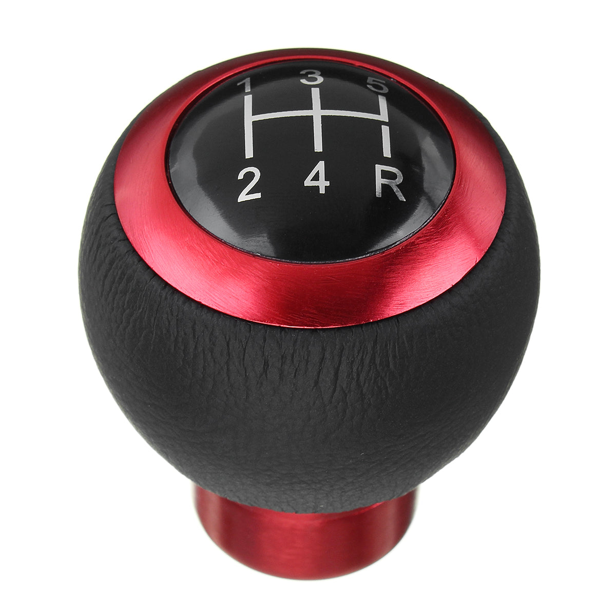 Brown Universal  5 6 Speed Manual Car Gear Shift Knob Shifter Lever Aluminum Handle Ball with 3 Adapter