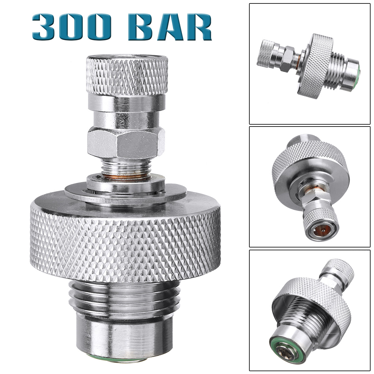 Dark Gray Male/Female Stainless Steel 300Bar Din Valve Filling Adapter For Paintball Air Tool Air