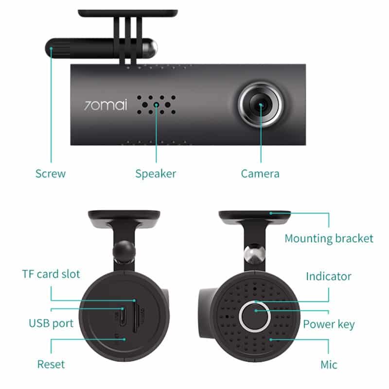 Tube Design WiFi 1080P HD Dashcam mit Sprachsteuerung