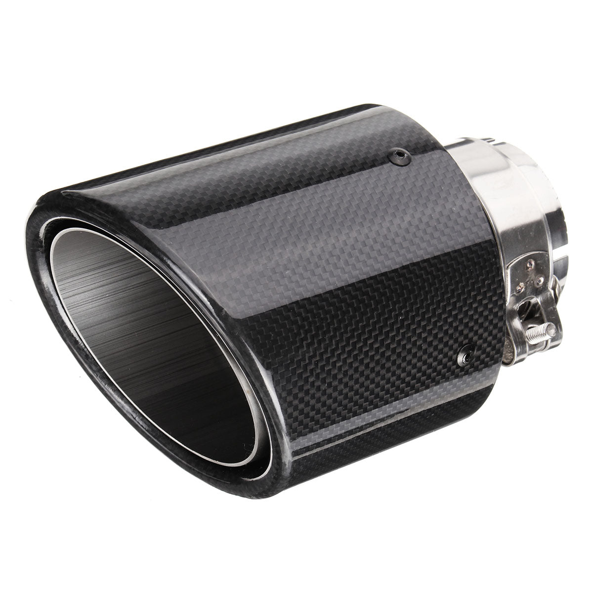 Dim Gray 2.6 Inch 66 to 114mm Universal Carbon Fiber Car Auto Exhaust Pipe Tail Muffler End Tip