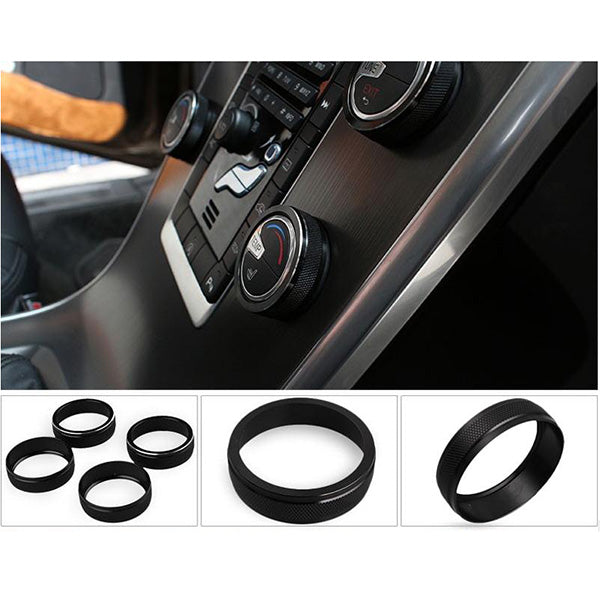 1pcs Car Alu Decorative Covers Stereo A/C Knob Circles Ring for Volvo S60 V60 XC60 S60L S80 V40 - Auto GoShop
