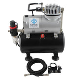 Compact Air Compressor with Dual Action Airbrush