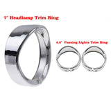 Motorcycle Chrome Headlight Trim Ring Set