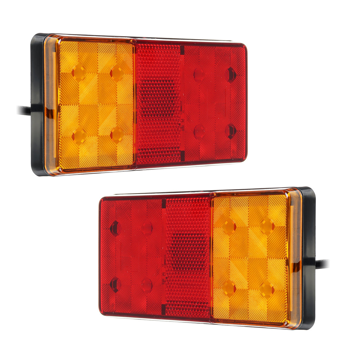 Firebrick 2pcs 12V Red Amber Dual LED Trailer Light Truck Caravan Tail Lamp Stop Bat Indicator Light Waterproof