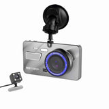 Silberne Design-Dashcam vorne und hinten mit G-Sensor
