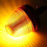 Yellow 60 LED Rotating Flashing Light Amber Beacon DIN Pole Mount Tractor Warning Light Lamp 12/24V