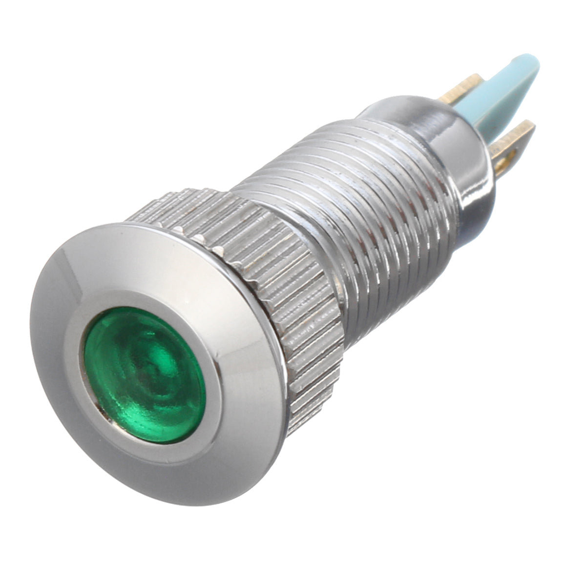 Gray 12V Metal 8mm LED Panel Dash Lamp Warning Light Indicator Waterproof