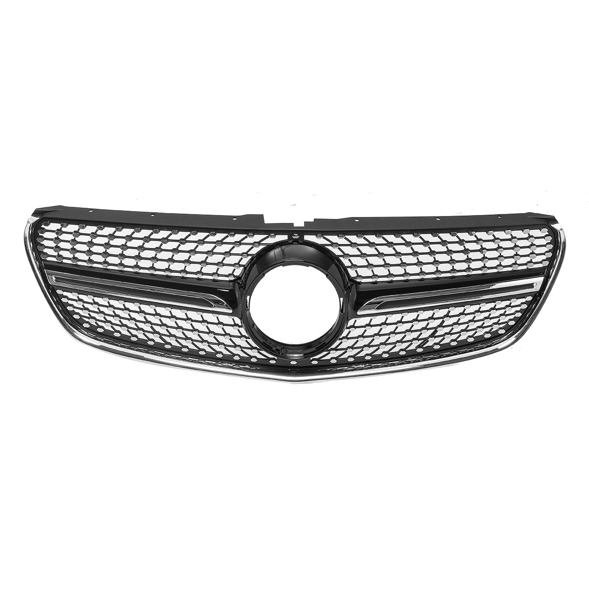 Dark Slate Gray Black Diamond Front Grille for Mercedes W447 V-Class V200 220 250 260 15-18 Without CAMERA