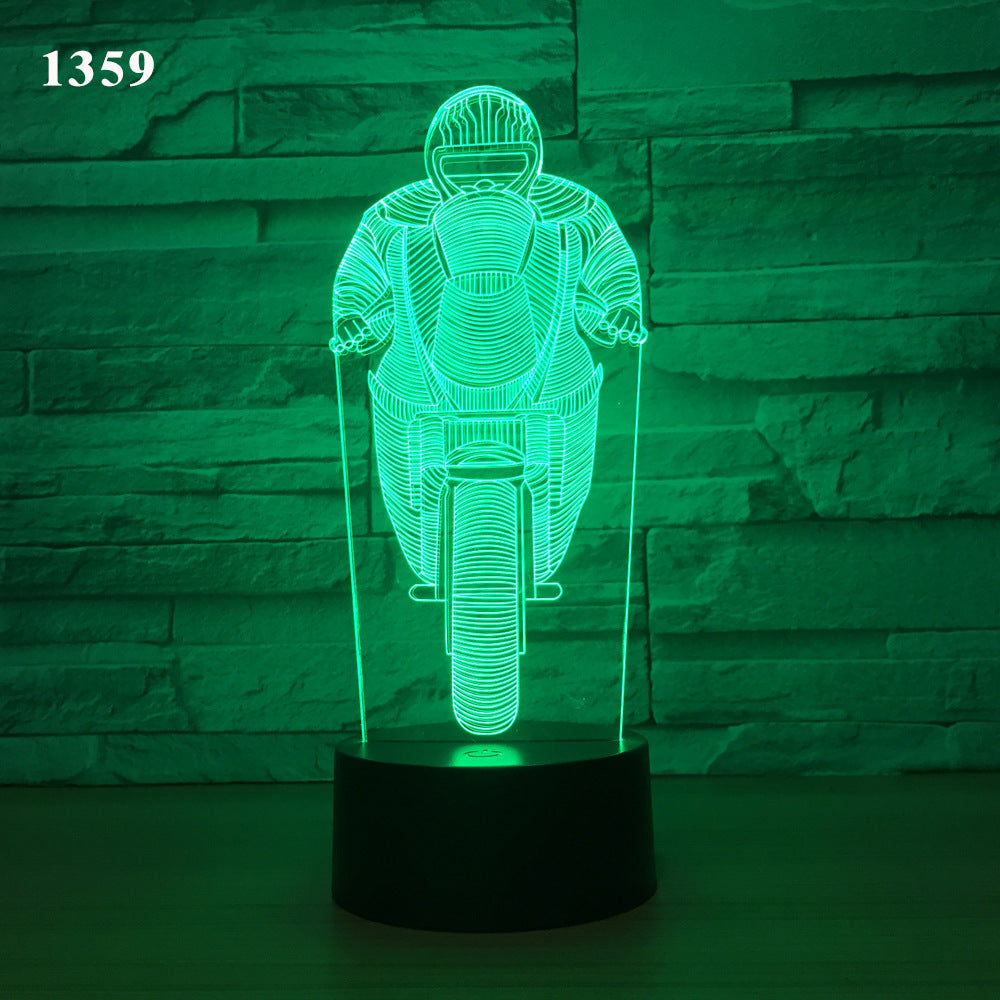 Light Sea Green Motorcycle led desk lamp