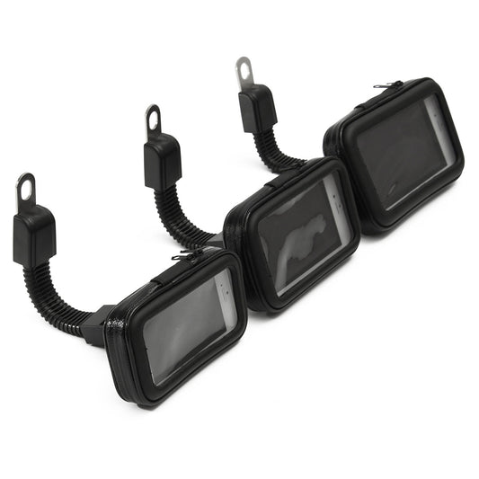Dark Slate Gray 3.5-5inch Phone GPS Waterproof Case Bag Pouch Motorcycle Rear View Mirror Mount