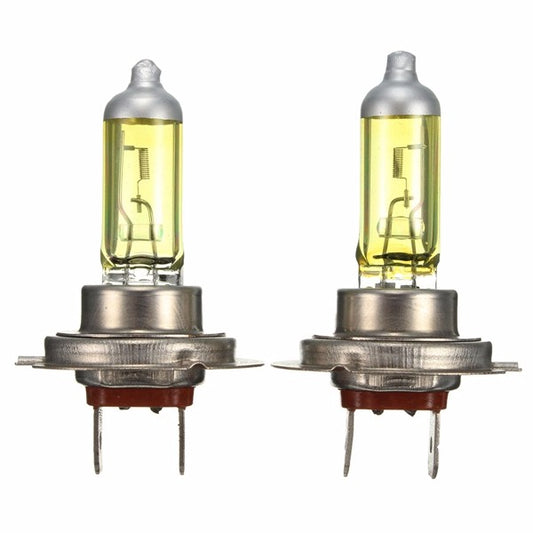 Pale Goldenrod Pair 55W 12V H7 Amber Xenon Headlight High Beam Halogen Light Lamp Bulbs