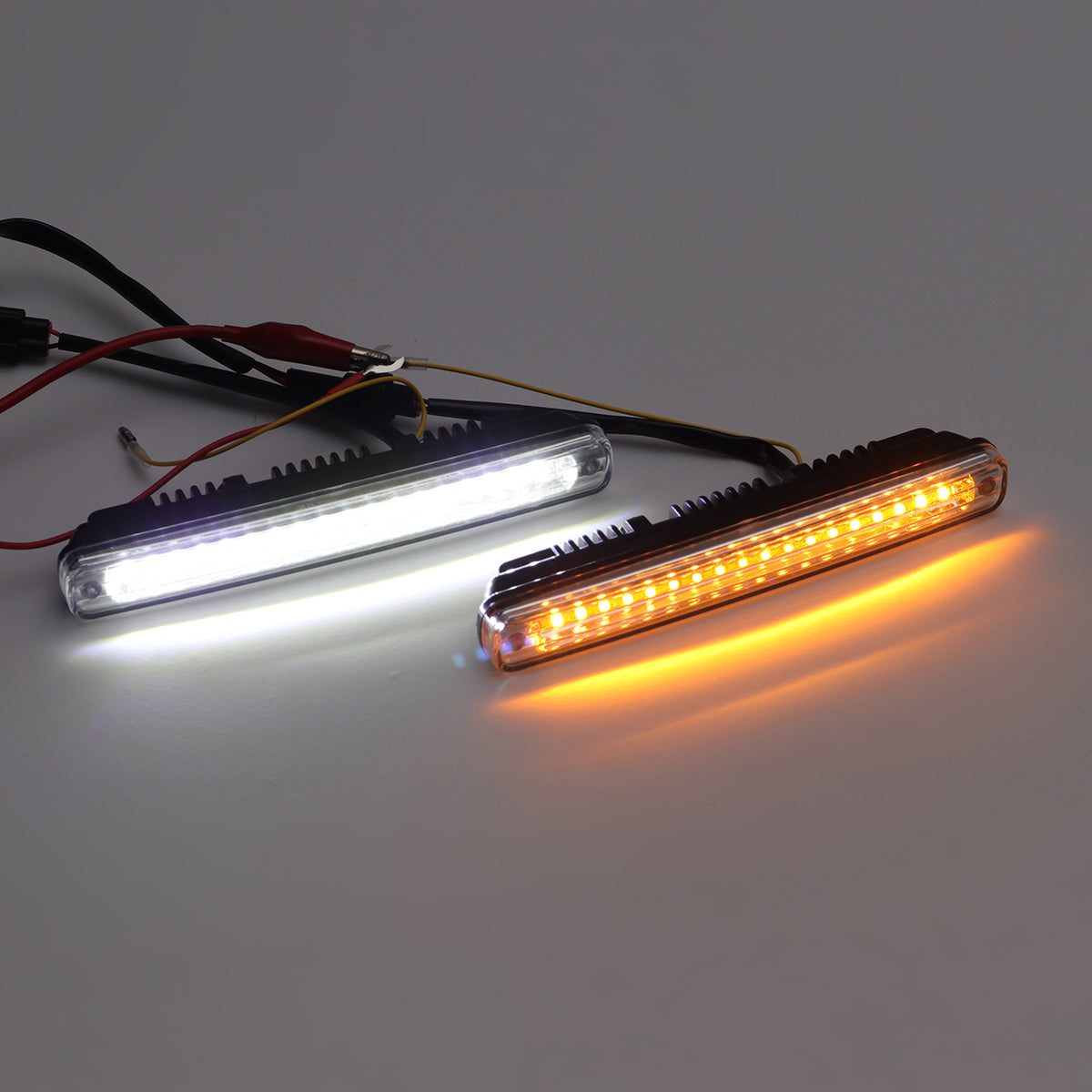 Dark Salmon 36 LED Dual Color Car Daytime Running Lights DRL Lamps Universal White+Amber