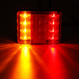 Red 2Pcs LED Rear Tail Stop Light RED+Amber 24V/12-80V Waterproof IP65 for Trailer Truck ATV