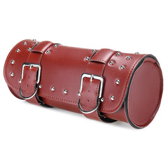 Sienna Motorcycle Tool Side Bag Luggage Saddlebag Brown PU Leather 31x13cm