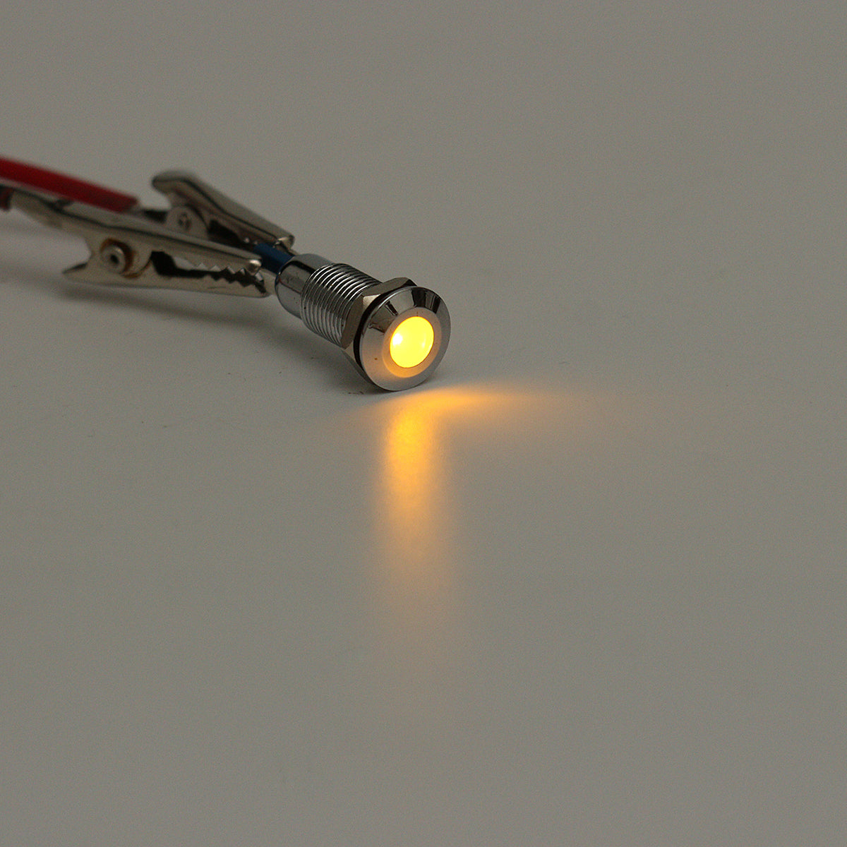 Dark Khaki Metal 8mm LED Pilot Dash Panel Indicator Light Lamp Red Blue Green White Yellow