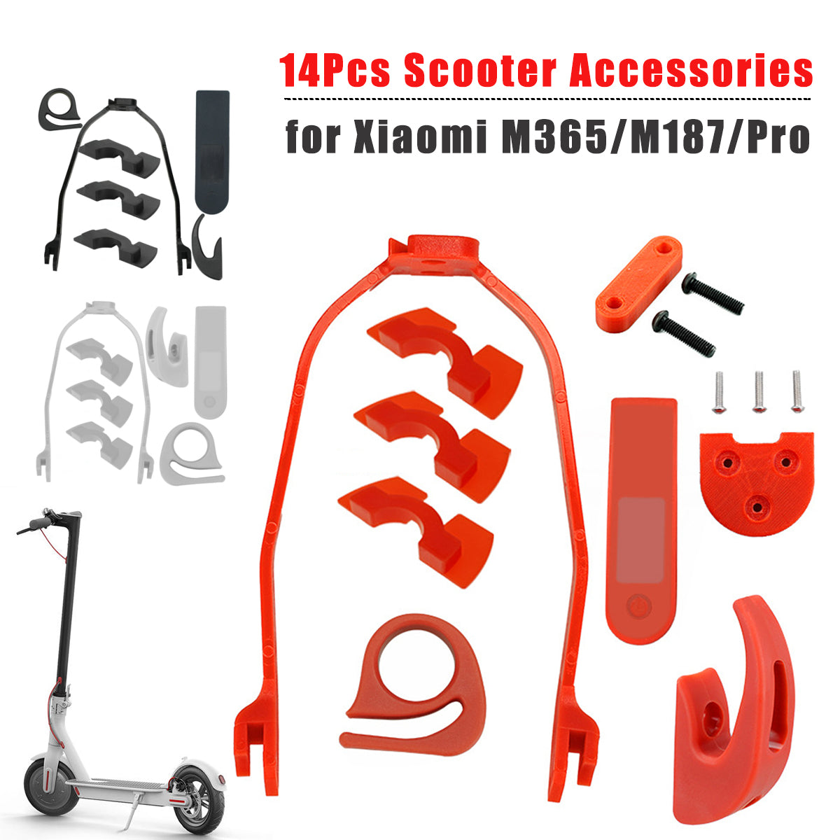 14Pcs Scooter Accessories Kits Dash Cover Mudguard Set For M365/M187/Pro - Auto GoShop