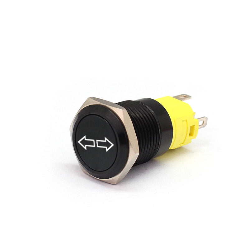 Light Goldenrod 16mm 12V 24V 36V 5A LED Horn Push Button Dashboard Momentary/Latching Metal Switch For Car Boat Waterproof