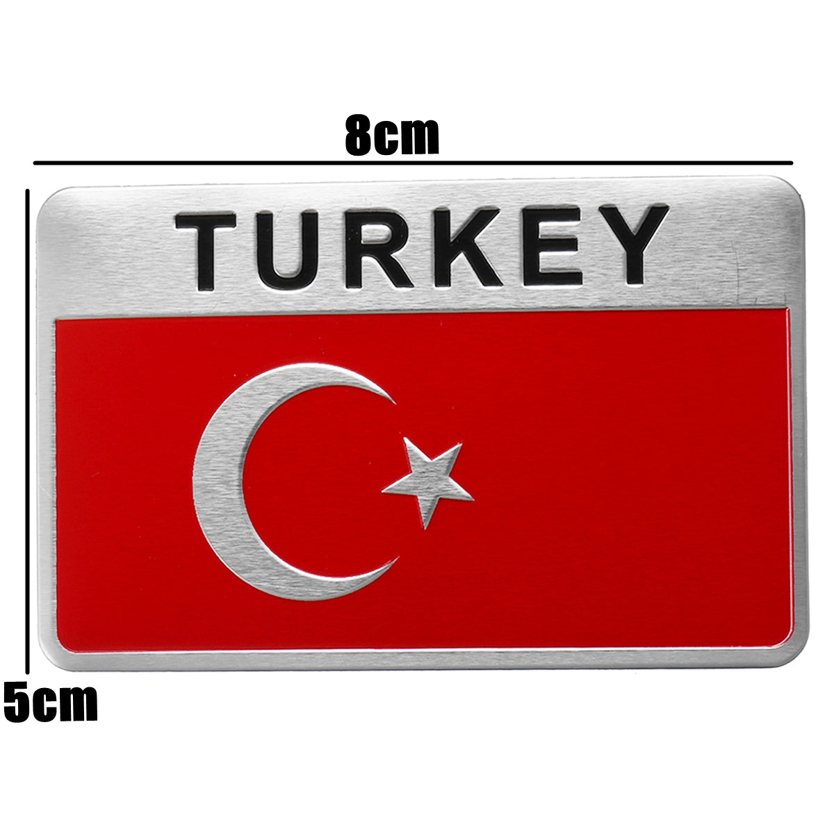 Firebrick 3D Aluminum Alloy Car Auto Body Sticker Decals Turkey/Sweden/Greece/Korea/Vietnam/Japan Flag