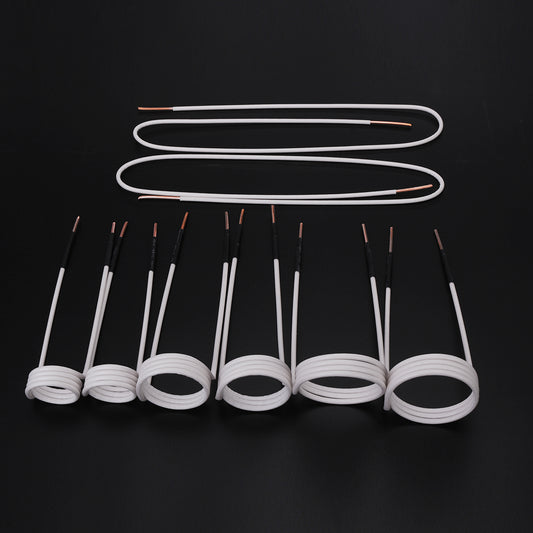 Black 8 Pcs Inter Changeable Long Inductance Coil Kit For Magnetic Induction Heating Module Heater Mini Ductor